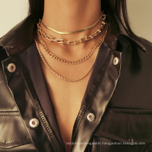 2021 simplicity multilayer charm chain women necklace,custom gold plated necklaces jewelry